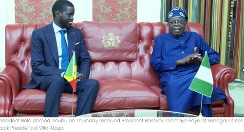 Tinubu host Faye, persuades him to bring Niger, Mali, Burkina Faso back to ECOWAS