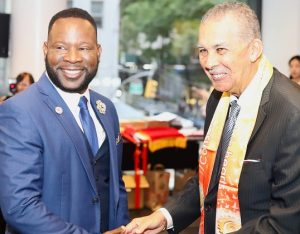 Amb.Hugues Sanon with Former Trinidad and Tobago President Anthony Thomas Aquinas Carmona