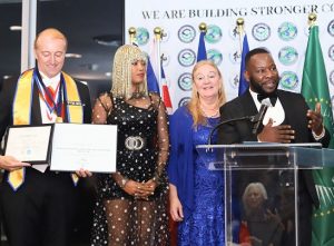 H.H. Dr. Prince Mario-Max Schaumburg-Lippe, Her Highness Dr. Princess Antonia zu Schaumburg-Lippe,Top model Emmanuella Sanon and His Excellency Ambassador Dr Hugues Sanon